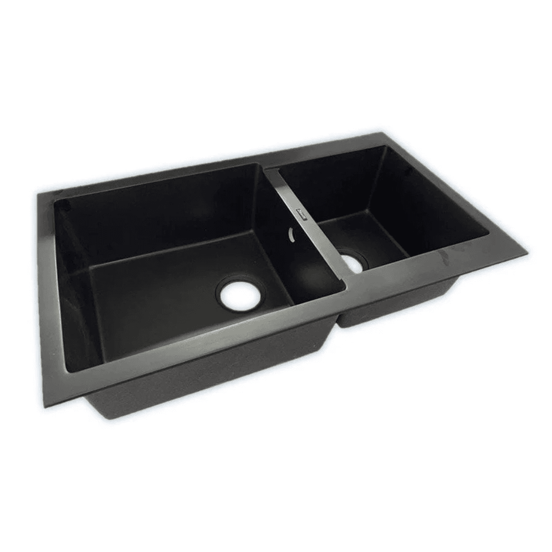 Evier Frangranit 2 bacs Noir 50×85